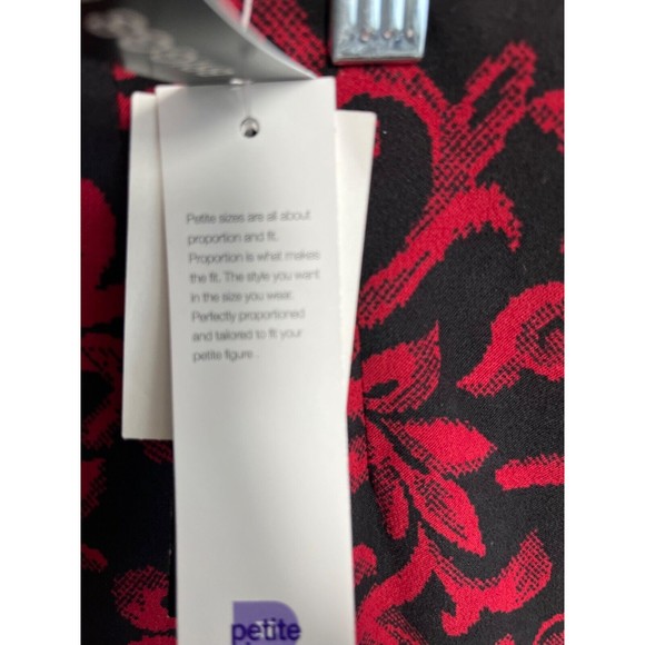 Briggs New York Dark Red Black Print Maxi Skirt Slit in the Back Size 12 Petite - Picture 9 of 13